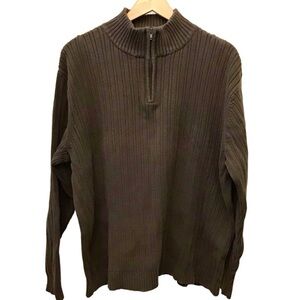 Wilke-Rodriguez XXL 100% Cotton Sweater Olive Army Green Color Pullover Zip